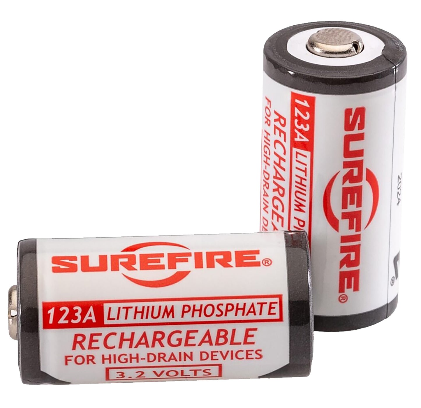 SureFire | CR123A Batteries White/Black 3.2 Volts 450 mAh (2) Single Pack Rechargeable Batteries