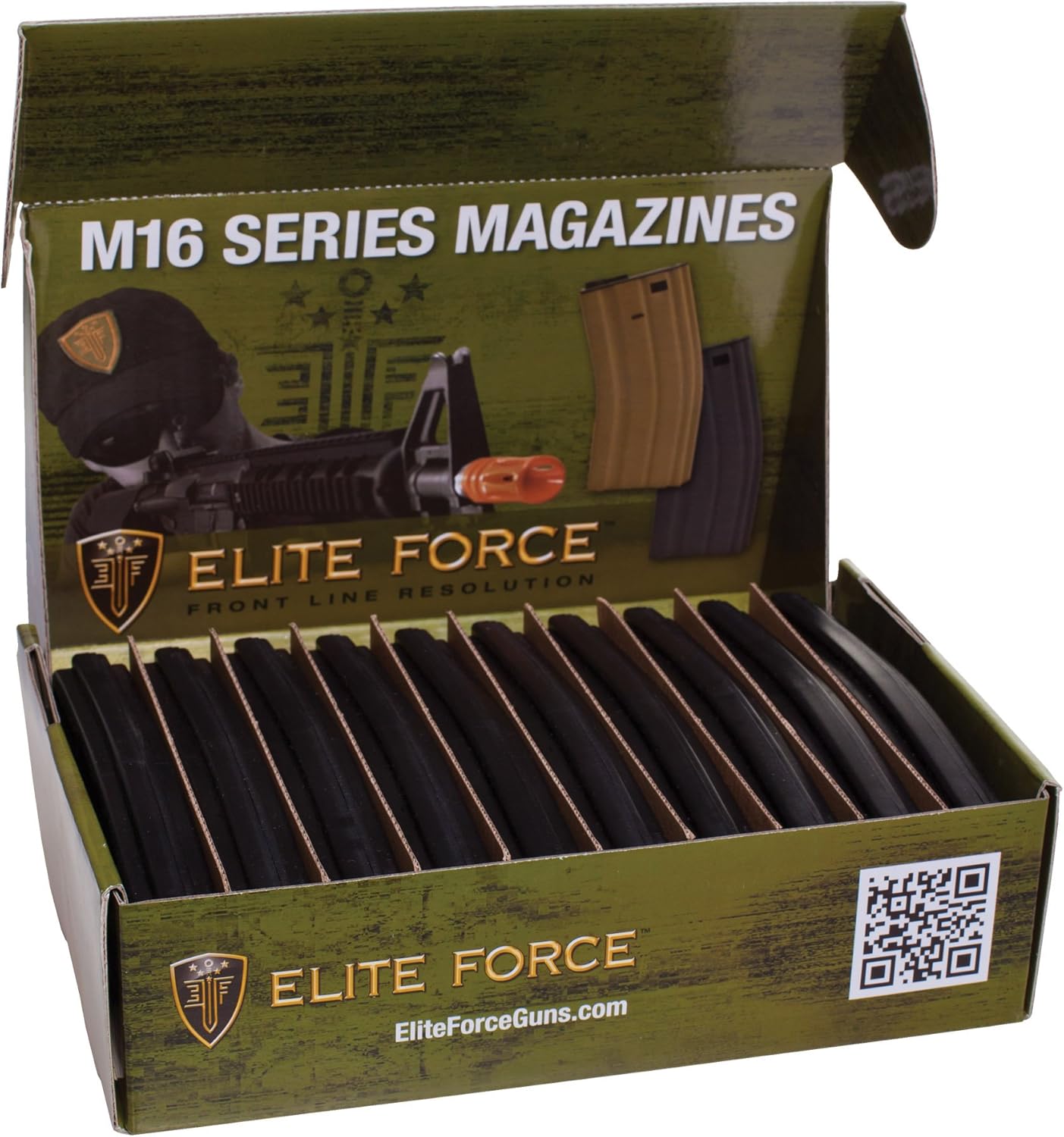 Elite Force M4 and M16 6mm BB Airsoft Gun Magazine, Black (140 Rounds)