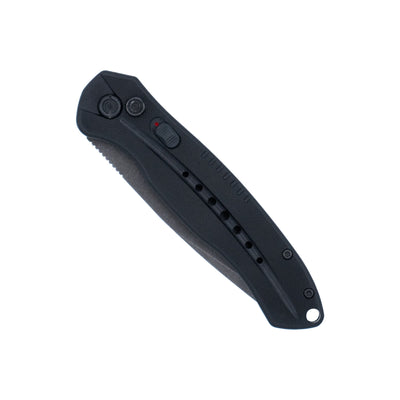 CobraTec Knives Diablo 3.50" Automatic Folding Knife, Black, Stonewashed D2 Steel Blade, 4.75" Black Textured G10 Scales Handle