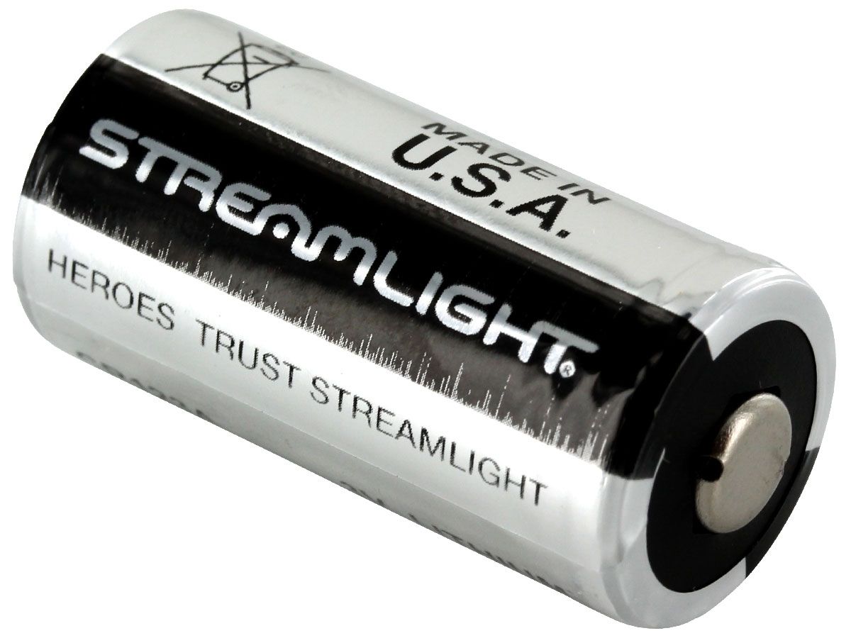 streamlight cr123a flashlight Streamlight CR123A 1400mAh 3V Lithium Primary (LiMnO2) Button Top Photo/Flashlight Battery
