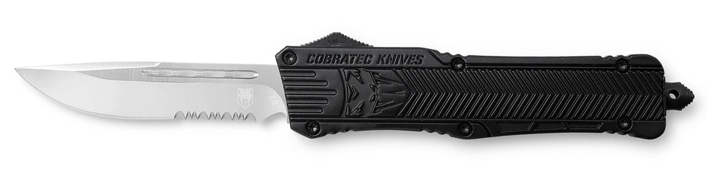 CobraTec CTK-1 OTF Knife - 3.75" Serrated Drop Point Blade