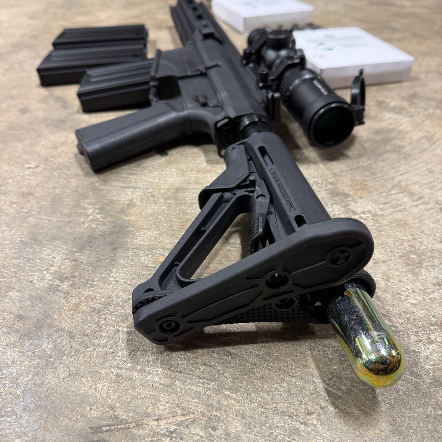 Modified Magpul CTR Stock for CO2, Milspec, for M4 / M16