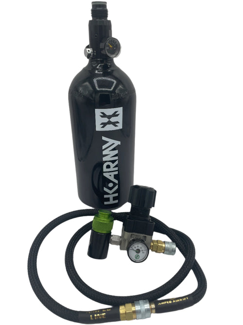 HPA Player Kits - Tank, Regulator, and Tank Line Included! - HK Army 48/3000PSI | SLP | Black / Amped SLP Regulator / Snake