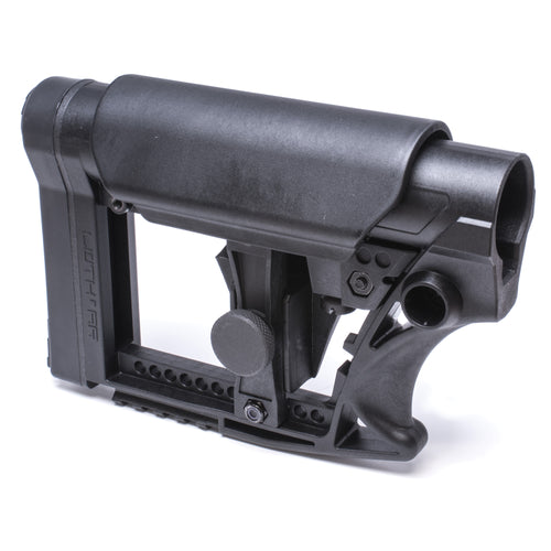 MBA-4 Carbine Stock with Cheek Riser | Fits AR-15 & AR-10 Commercial and Mil-Spec Dia Buffer Tubes |Black | Luth-AR