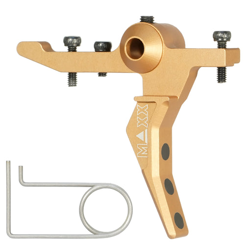 MAXX CNC Aluminum Advanced Speed Trigger | Style B | Black for MTW - Tan (FDE / Gold)