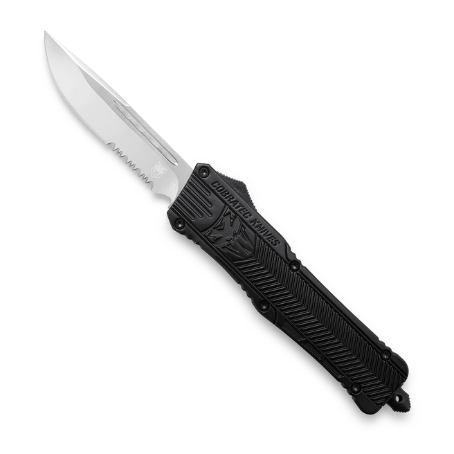 CobraTec CTK-1 OTF Knife - 3.75" Serrated Drop Point Blade