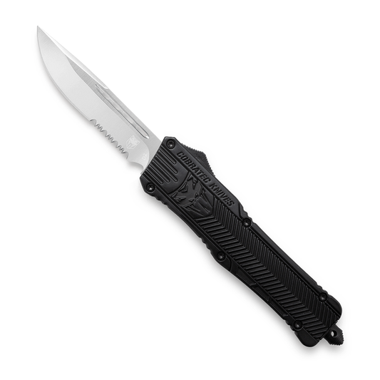 CobraTec CTK-1 OTF Knife - 3.75" Serrated Drop Point Blade