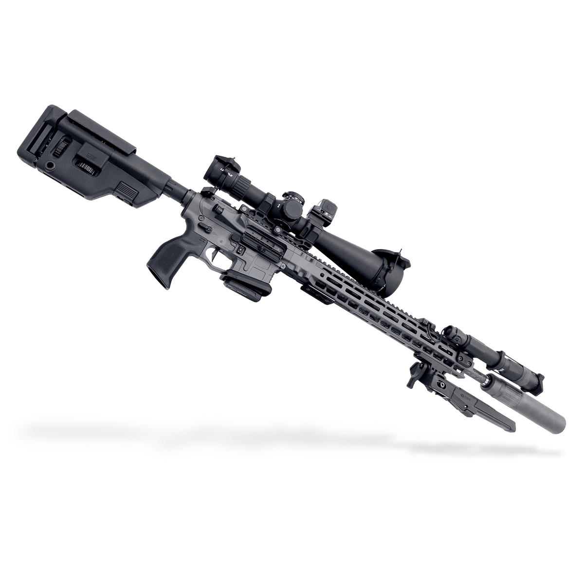 Black MKM / Driven Arms Co. VCG-L grip installed on a rifle; rifle and other accessories shown for illustration and not included.