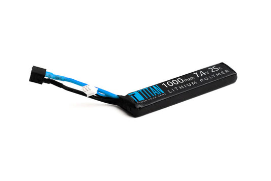 Titan 7.4V 1000mAh 25C LiPo Stick Battery with T-Plug Deans connector