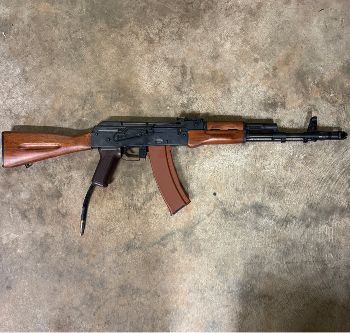 Used AK74 airsoft rifle with PolarStar F2 custom build, complete right-side view